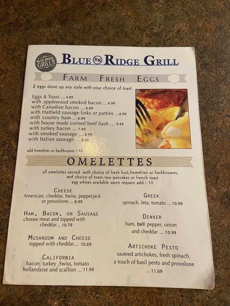 Blue ridge online grill menu