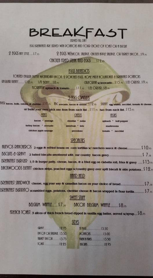 Menu at The Greene Lily restaurant, Eureka