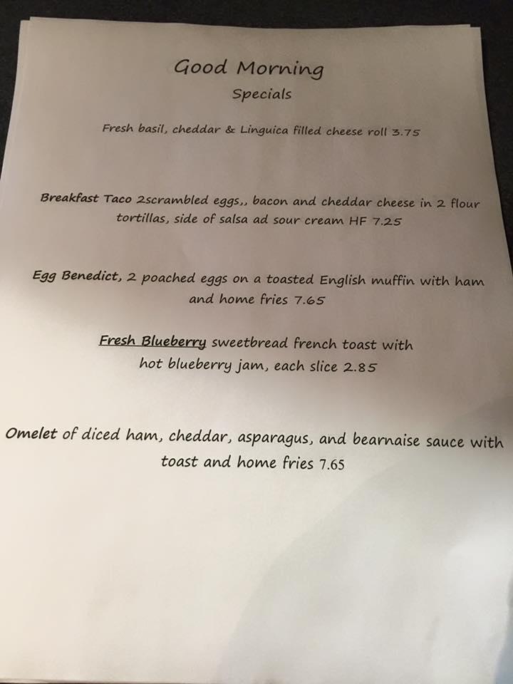 Menu at Margarets Restaurant, Fairhaven