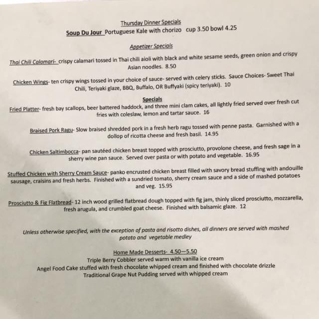 Menu at Wood River Golf and The 11th Green Restaurant and Pub, Hopkinton