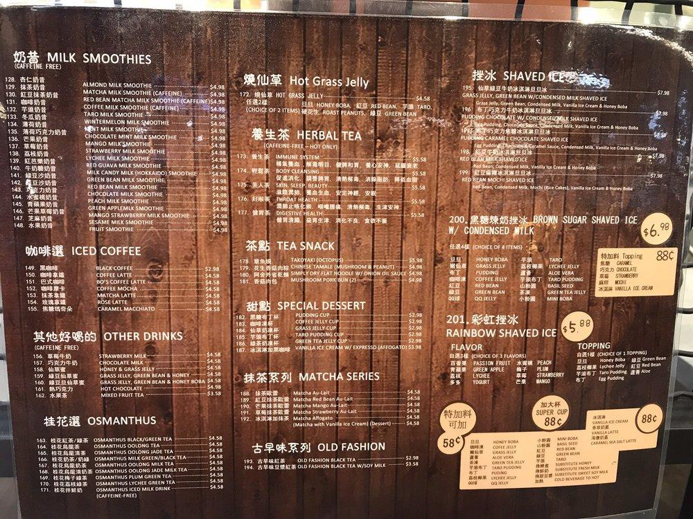 Menu at Half and Half Boba Express pub & bar, Alhambra
