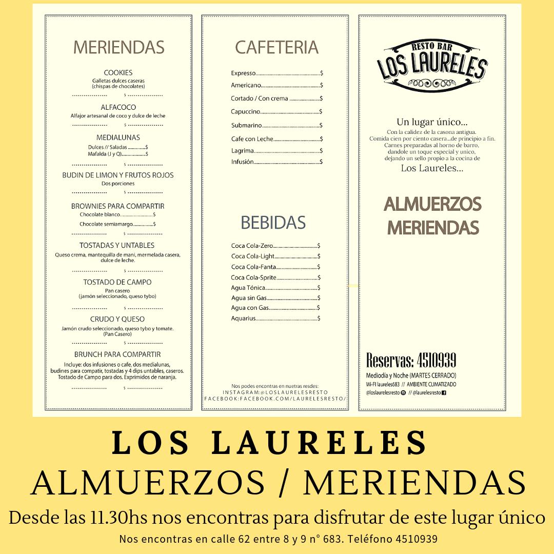 Carta del pub y bar Los Laureles, La Plata