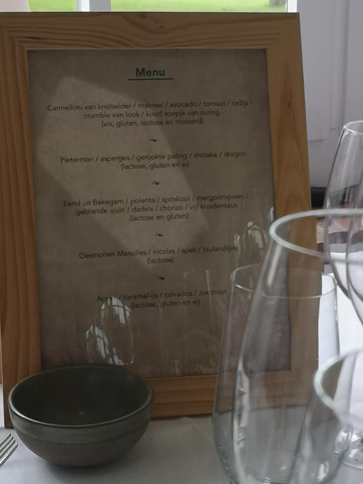 Menu at Restaurant Casserole, Bruges