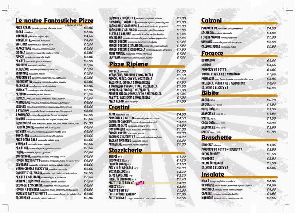 Menu di City Pizza- Balduina 