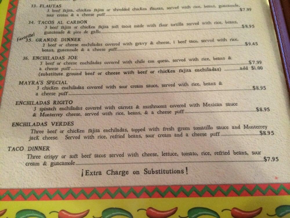 Menu at El Ranchero Restaurant, Nacogdoches