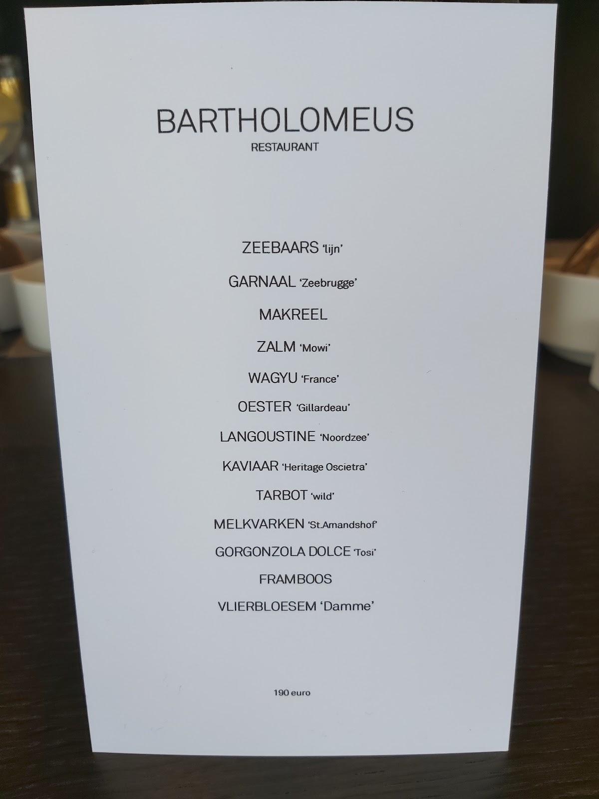 Rbac Restaurant Bartholomeus Menu 
