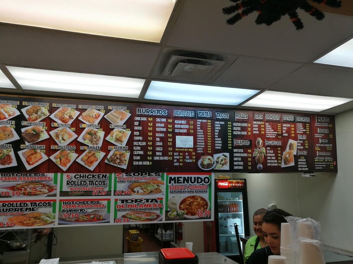 Menu at Rolbertos restaurant, Winnemucca