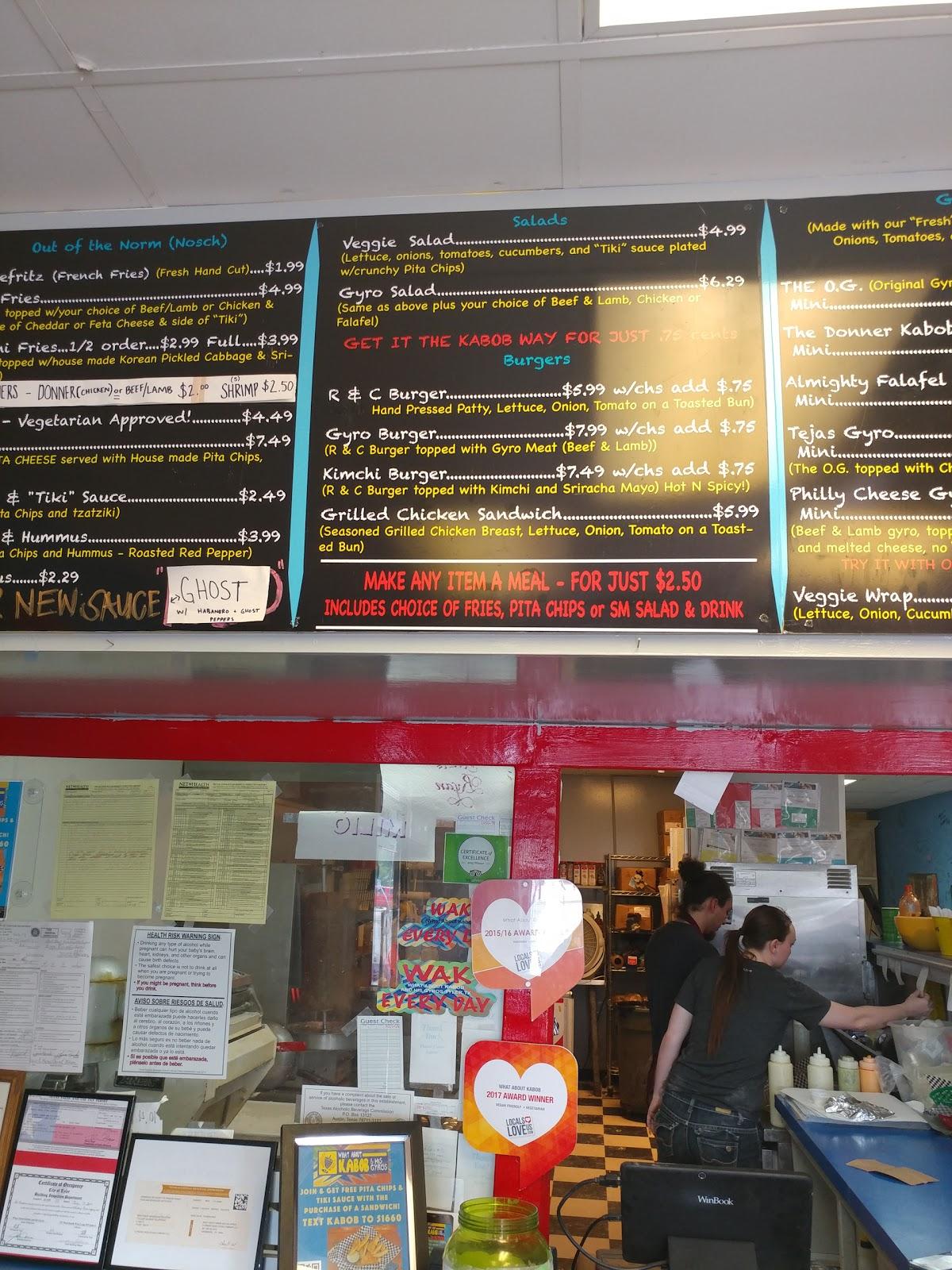 Menu at What About Kabob & His Gyros restaurant, Tyler, S Broadway Ave