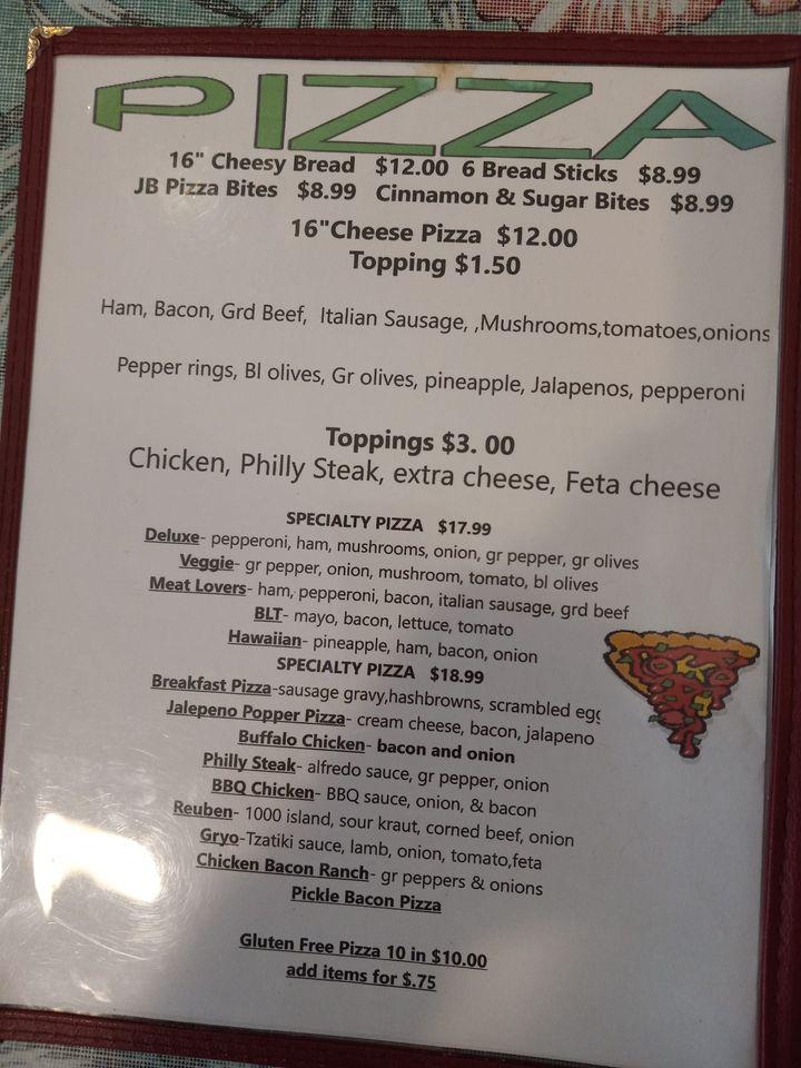 Menu at Jk's Whisper Cafe, Buckley