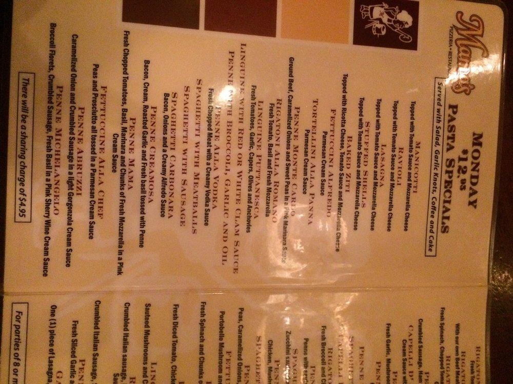 Carta de pizzería Mama's Copiague, Copiague, 922 Montauk Hwy