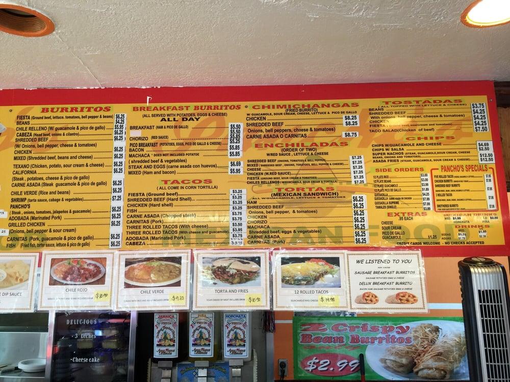 Menu at Mexican Taco Shop restaurant, Junction City