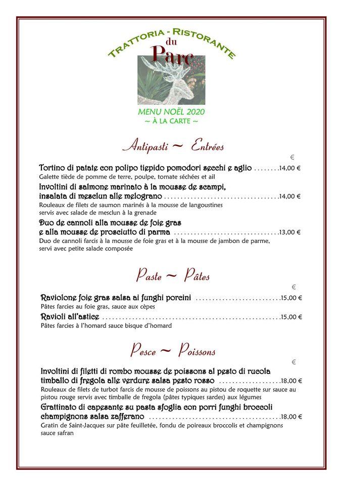 Menu au Trattoria Del Parco pub et bar, Sceaux