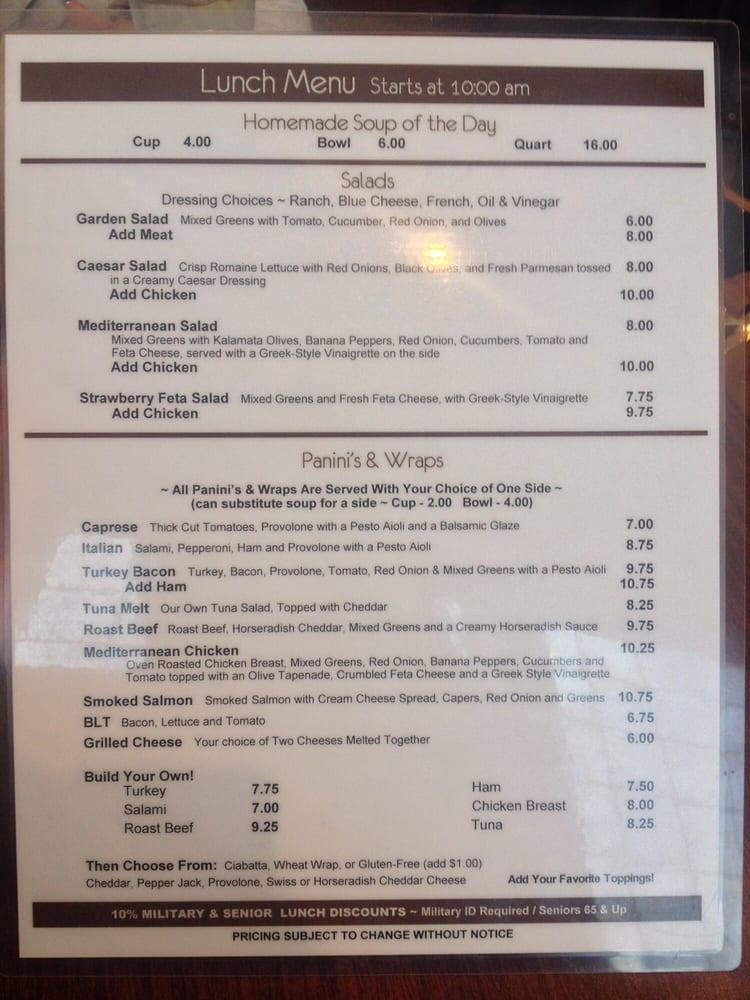 Menu at Corki's Cup Of Joy restaurant, Oconto Falls, 323 E Highland Dr 1
