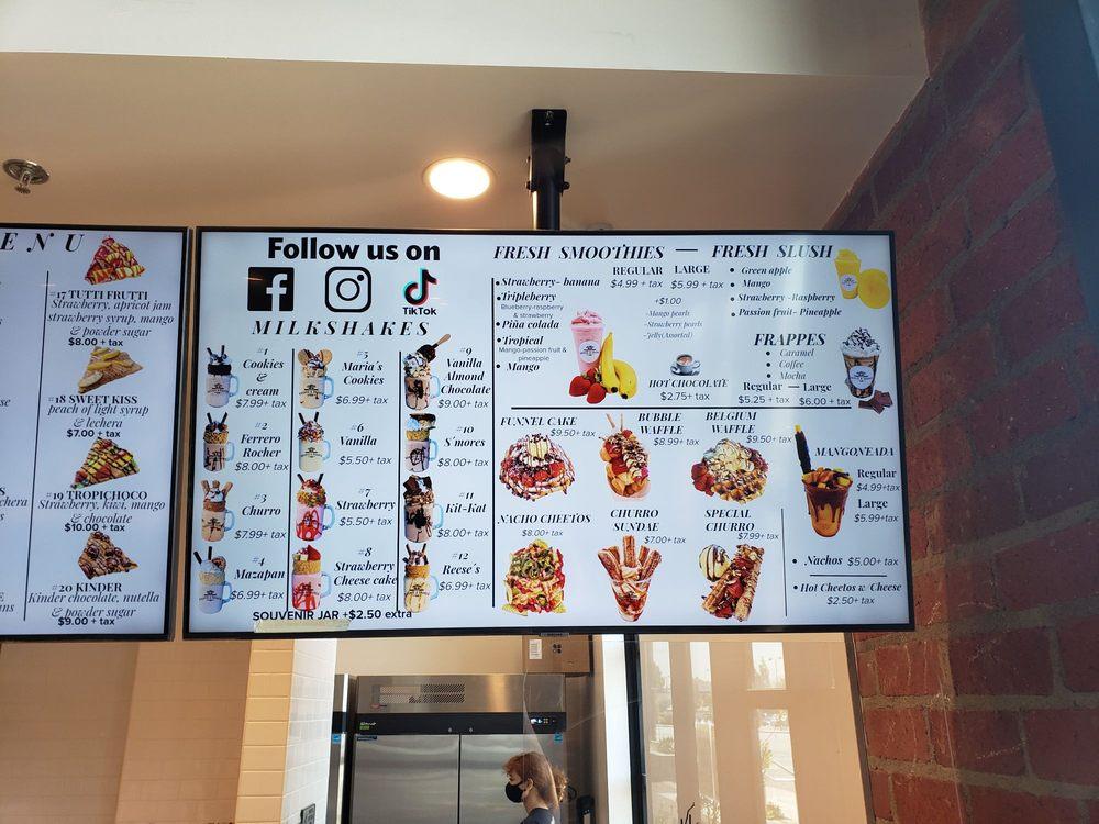Menu at Crepes n shakes LA, Bell Gardens