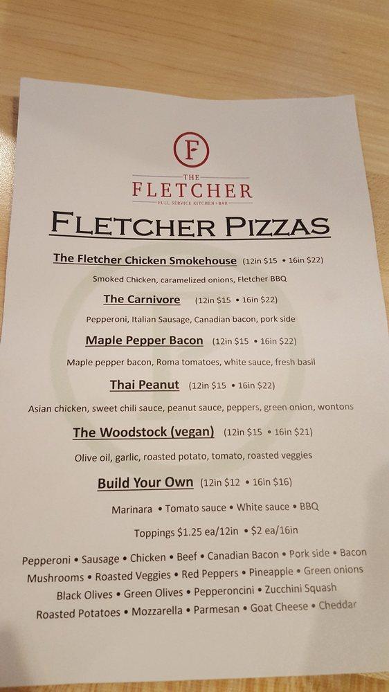 Carta de The Fletcher Full Service Kitchen + Bar, Ankeny