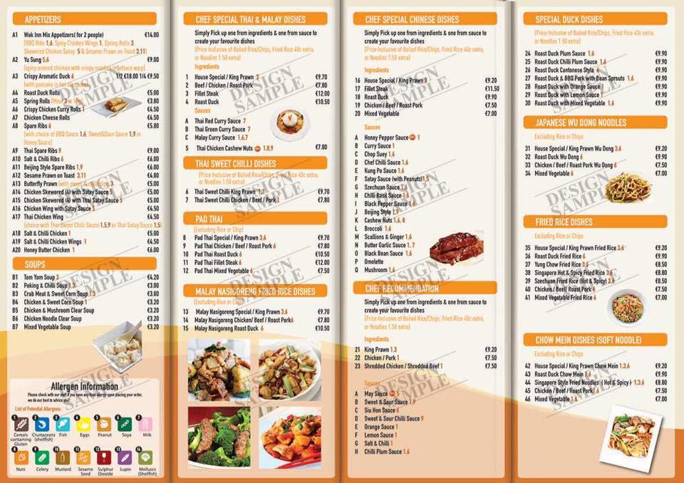 Menu at Yummy Yaki restaurant, Newbridge