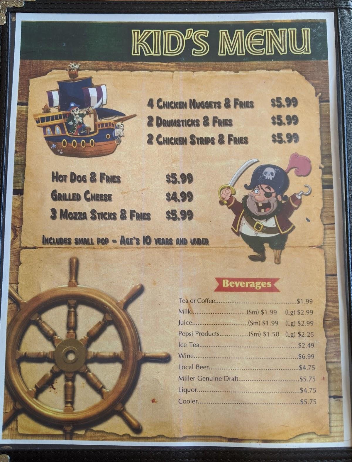 Menu at Galley Restaurant, Port Rexton, 230 Newfoundland and Labrador