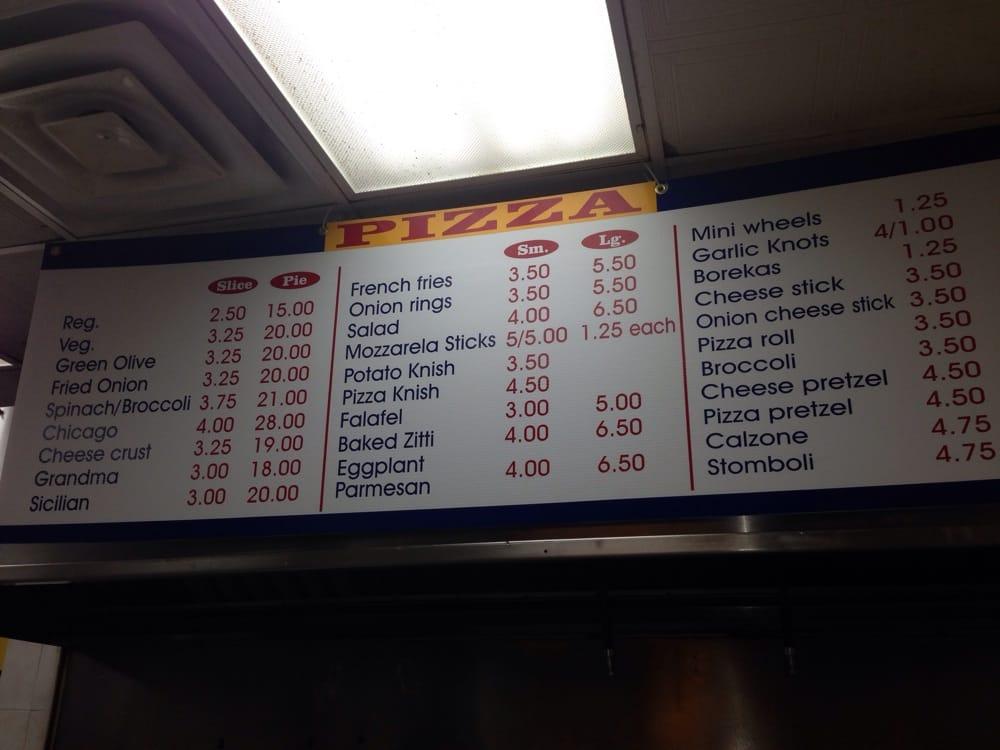 Menu at Kosher Pizza King pizzeria, New York City, 18th Ave