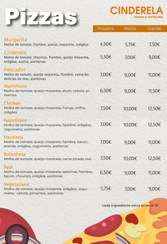Menu at Cinderela 2 restaurant, Mangualde