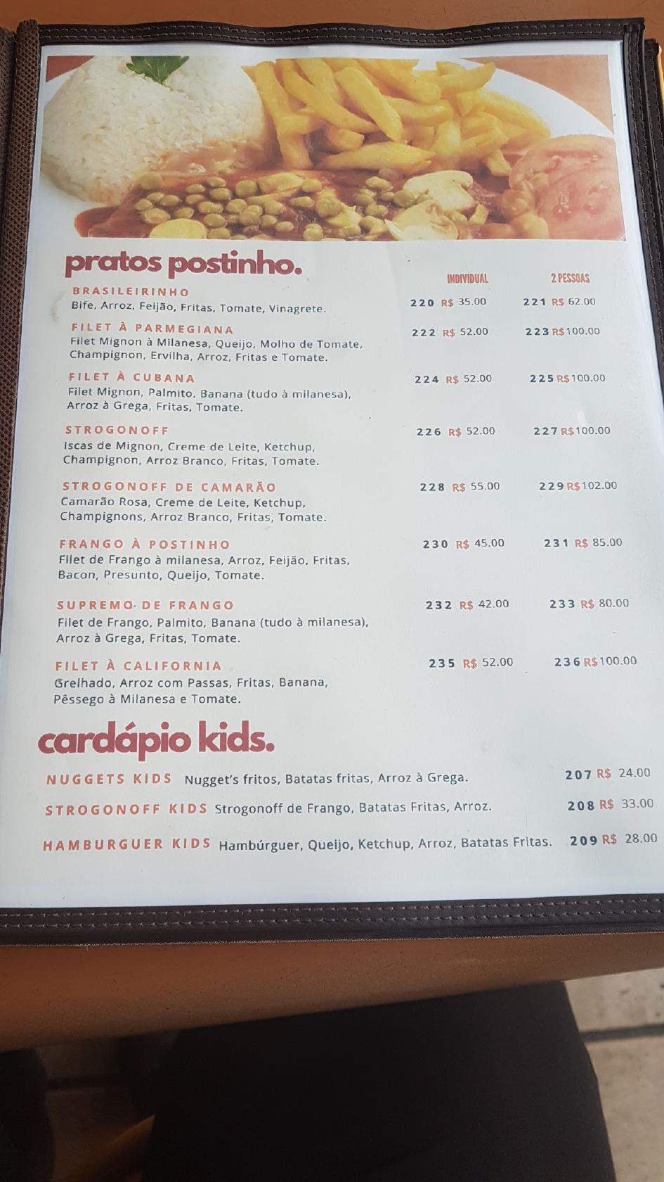 Menu em O Postinho Delivery restaurante, Guarulhos, Av. Dr. Timóteo ...