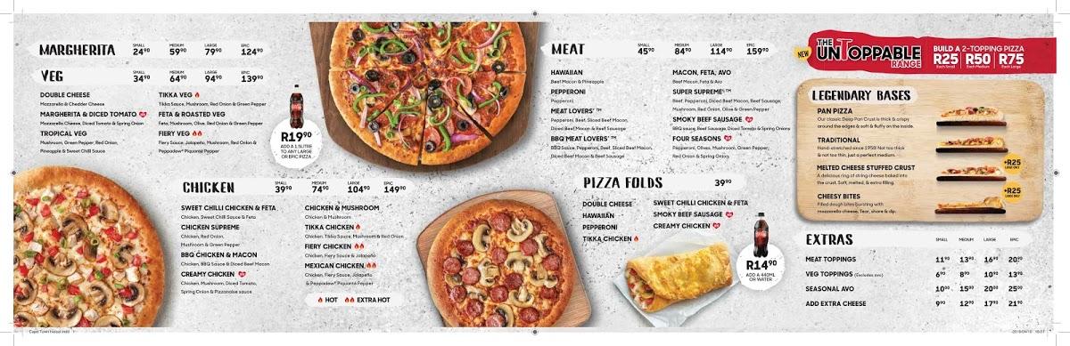 Menu at Pizza Hut Laguna Mall restaurant, Langebaan