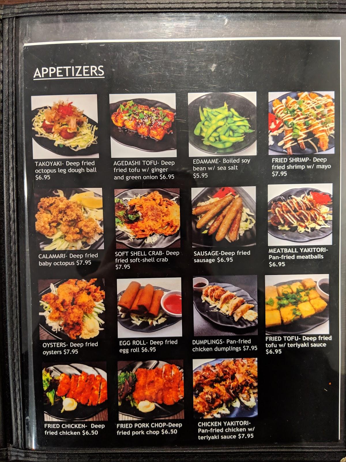 Menu at Tsuchiya Ramen restaurant, Fresno