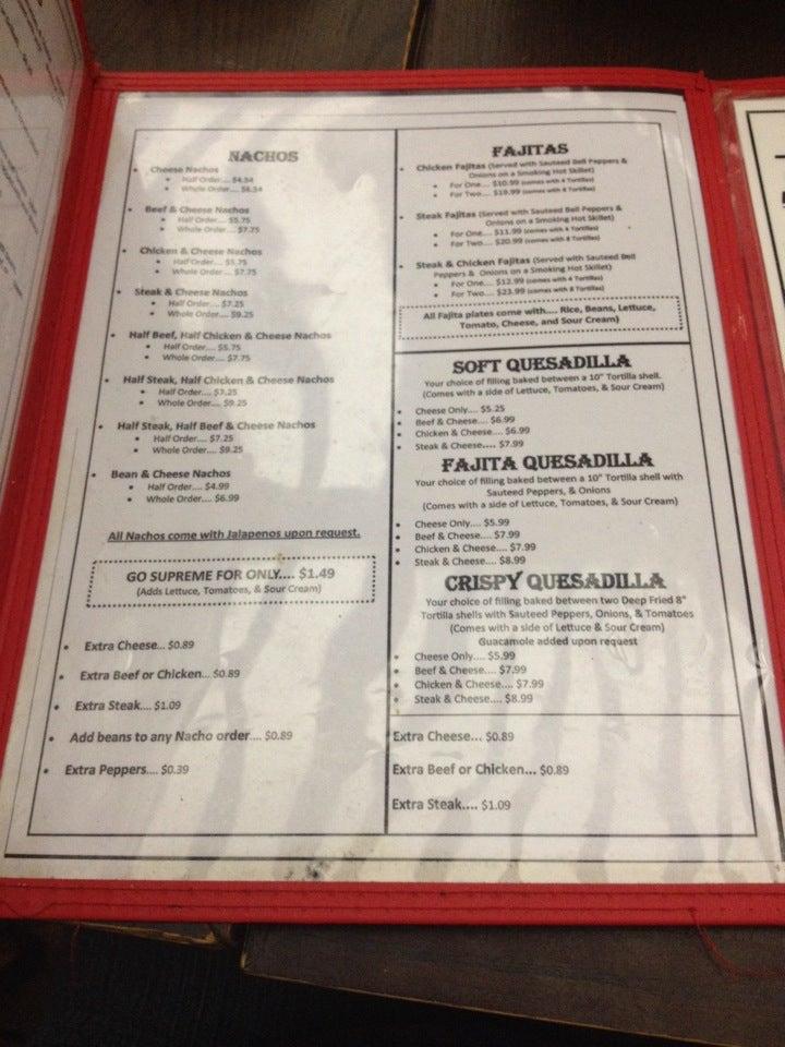 Menu at El Palacio Restaurant, Ozark