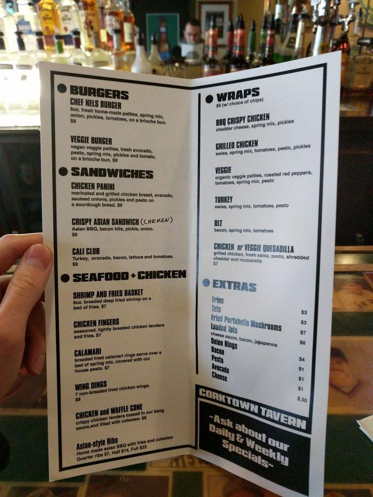 Menu at Corktown Tavern pub & bar, Detroit
