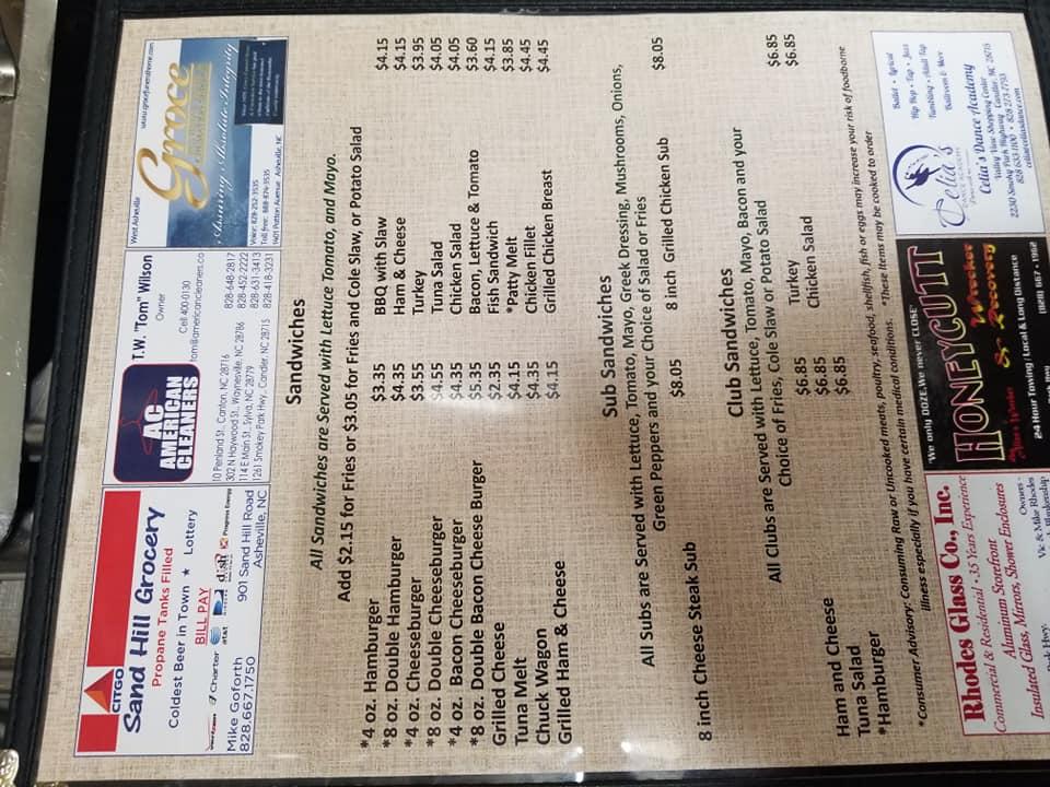 Menu at Miami Restaurant, Candler, Smokey Park Hwy