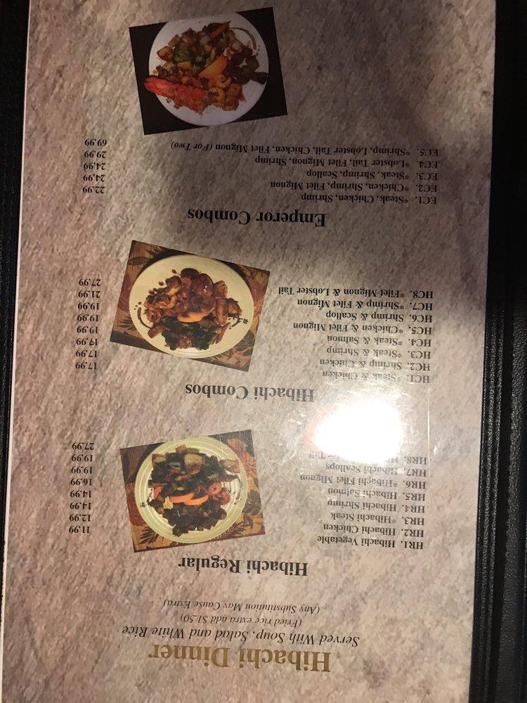 Menu at Saki Japanese Steakhouse, Jackson