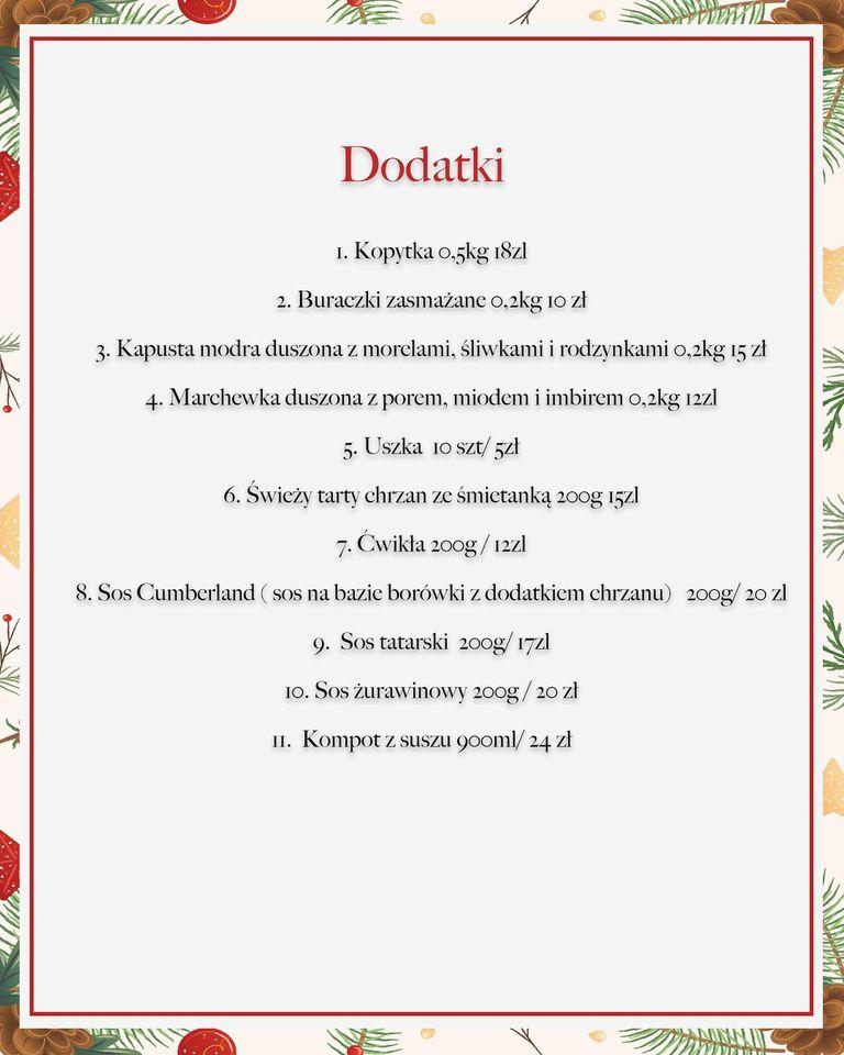 Menu at Soul Kitchen restaurant, Warsaw