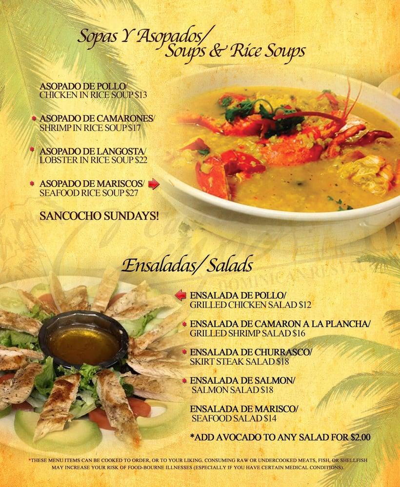 Menu at Casa del Campo restaurant, North Babylon