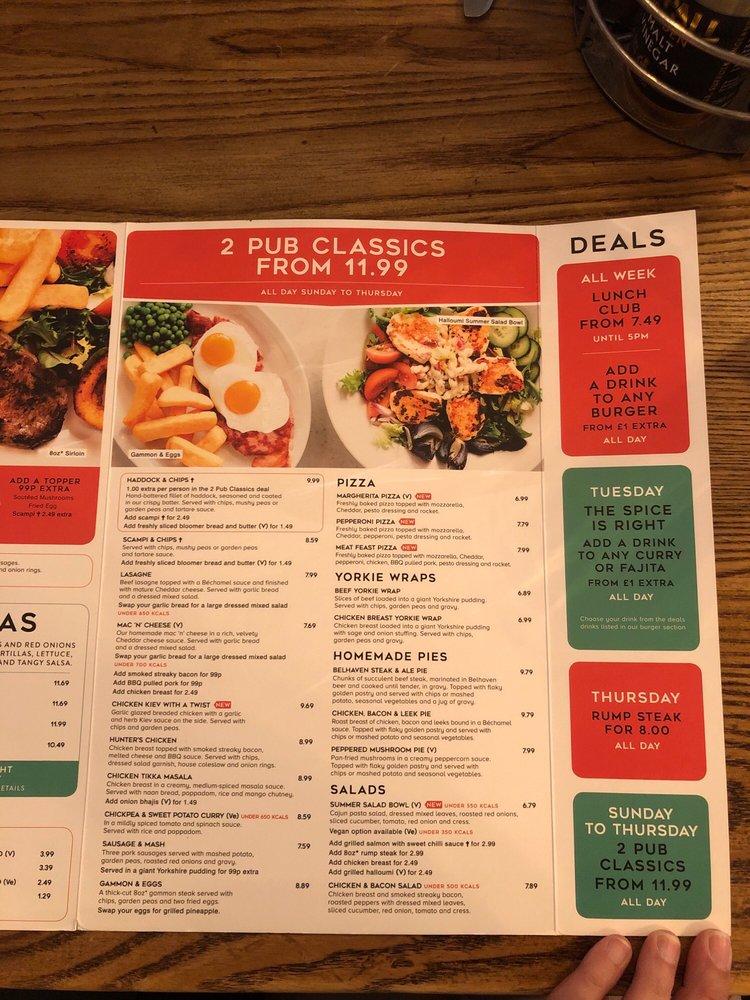 Menu at Seven Kings pub & bar, Dunfermline