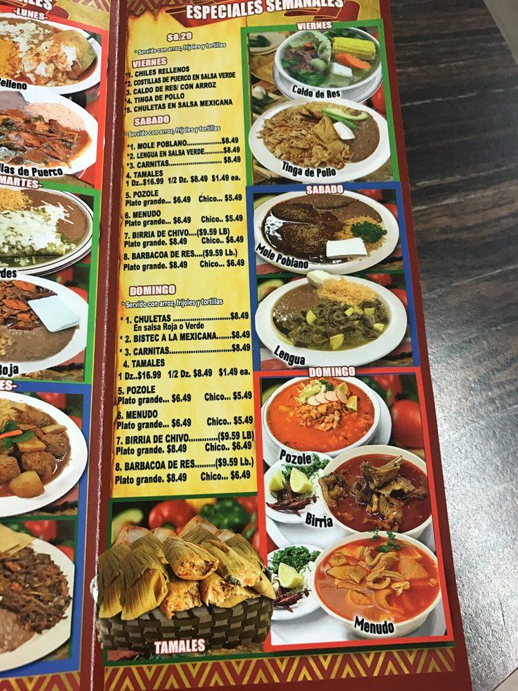Carta del restaurante Tortilleria La Pequenita, La Puente