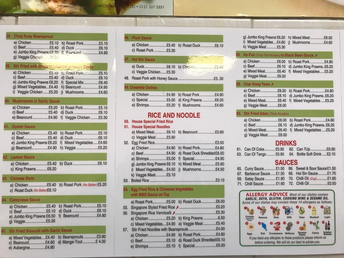 Tasty deals garden menu