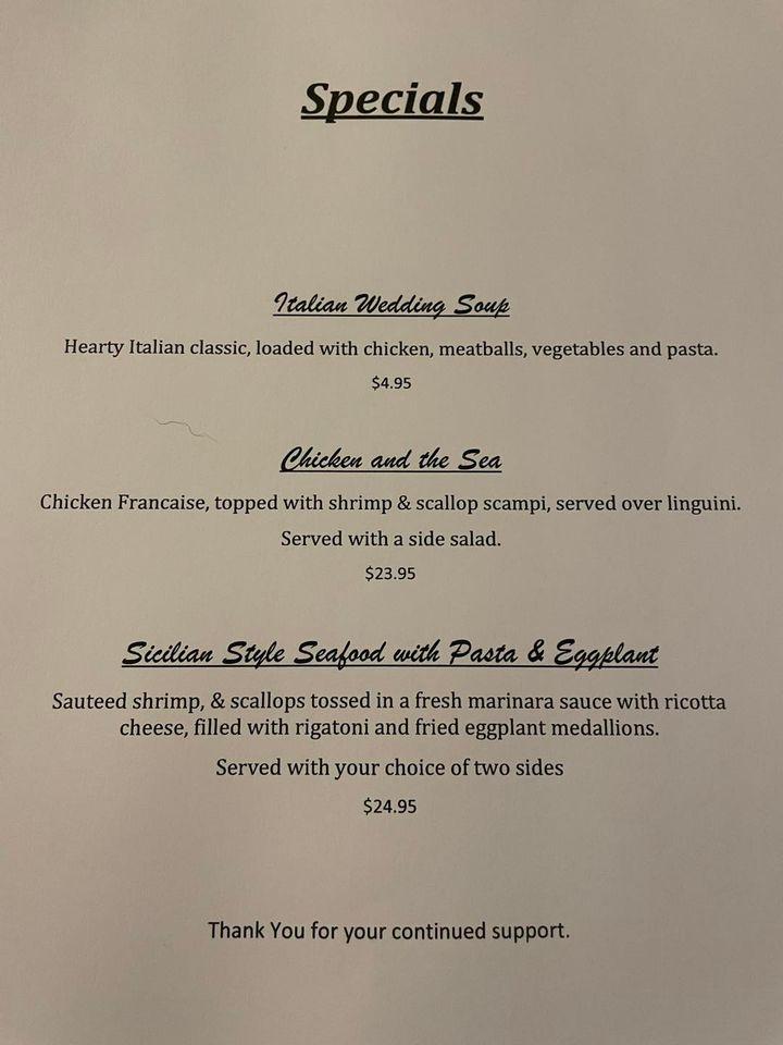 Menu at The Brass Tack restaurant, Frankfort