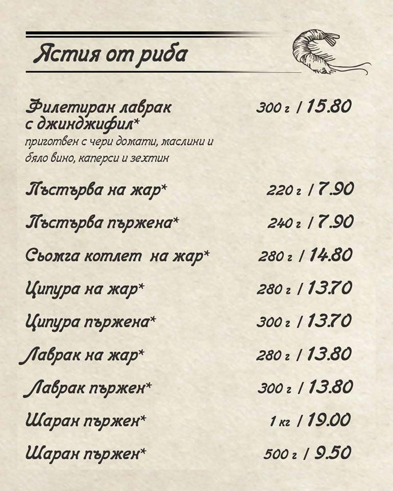 Menu at Pizzeria Cantonata, Pleven