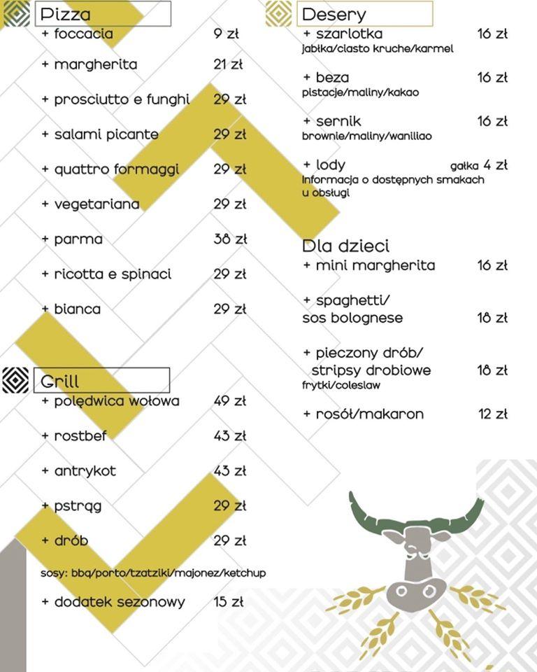 Menu at Mąka i Wół restaurant, Opole