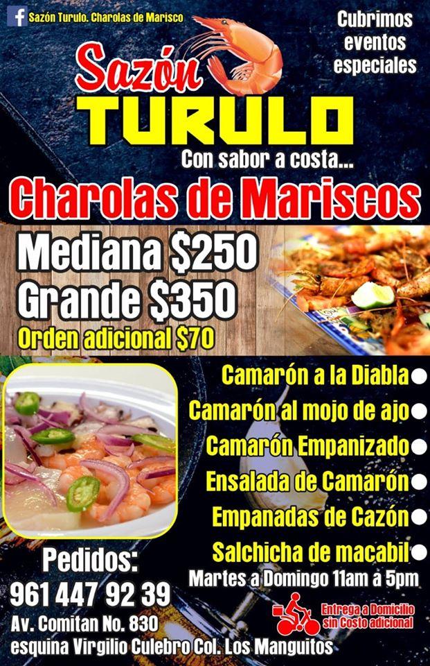 Restaurante Sazón Turulo. Charolas del Marisco, Tuxtla Gutiérrez