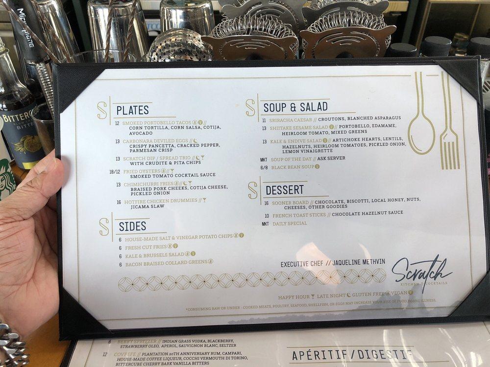 Menu at Scratch Kitchen & Cocktails, Paseo pub & bar, Oklahoma City