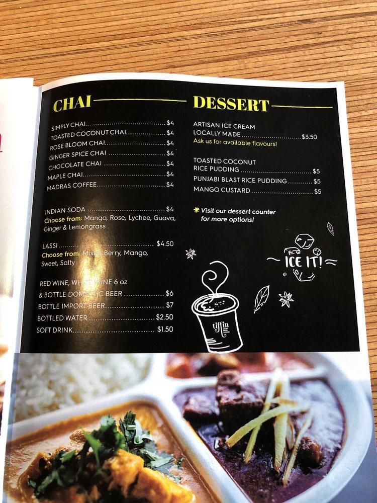 Menu at Tiffin India's Fresh Kitchen restaurant, Edmonton, Ellerslie Rd SW