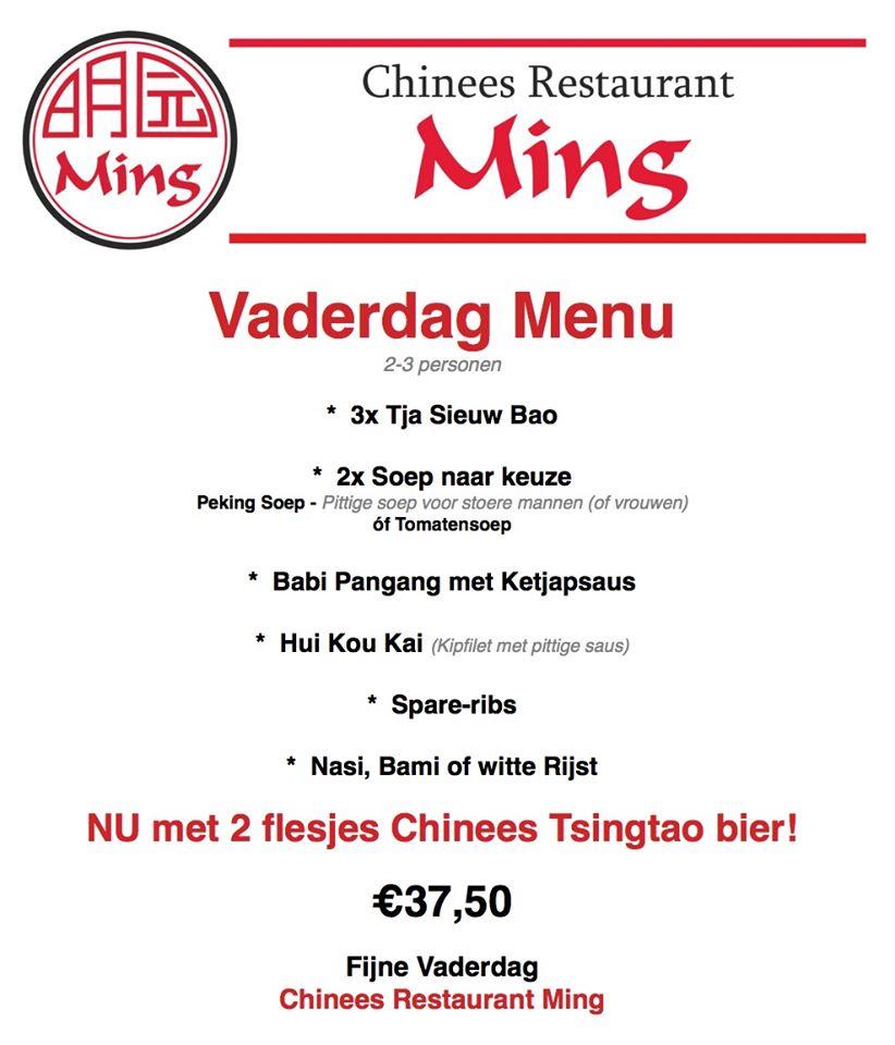 Menu de Restaurant Ming
