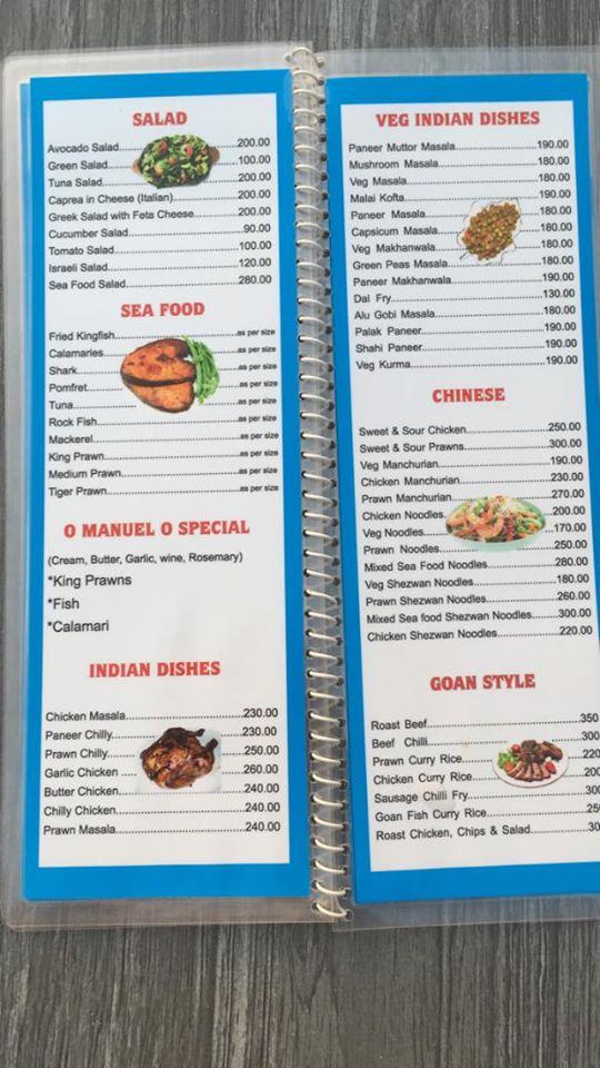 Manuel's Shack menu