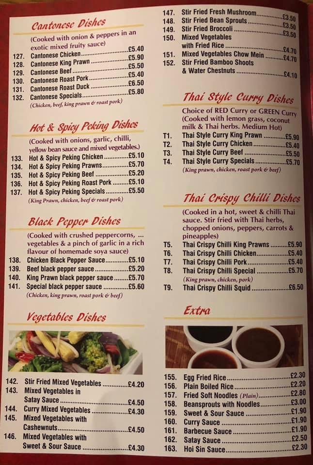 Menu at New Ying Wah Chinese takeaway fast food, Plymouth