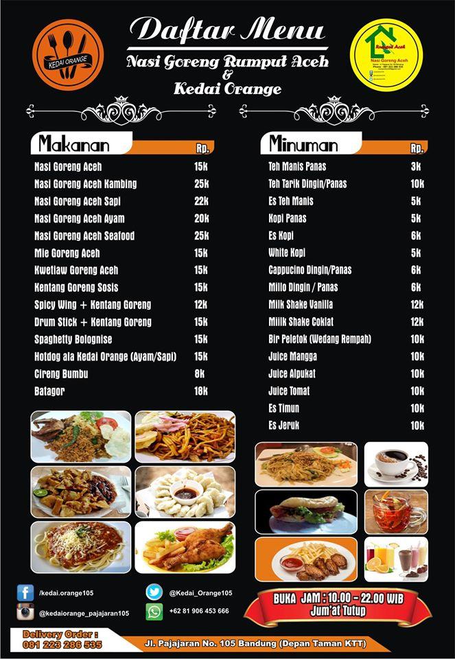 Menu At Nasi Goreng Rumput Aceh Restaurant, Bandung