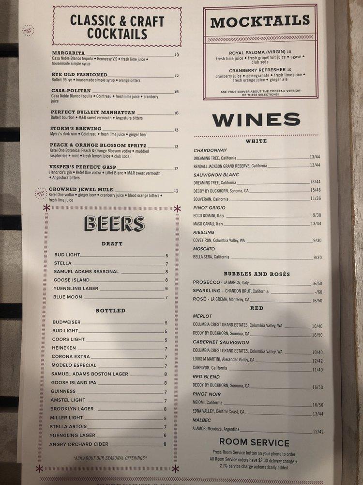 Carta del pub y bar Flight Martini and Wine Lounge, Plainsboro Center