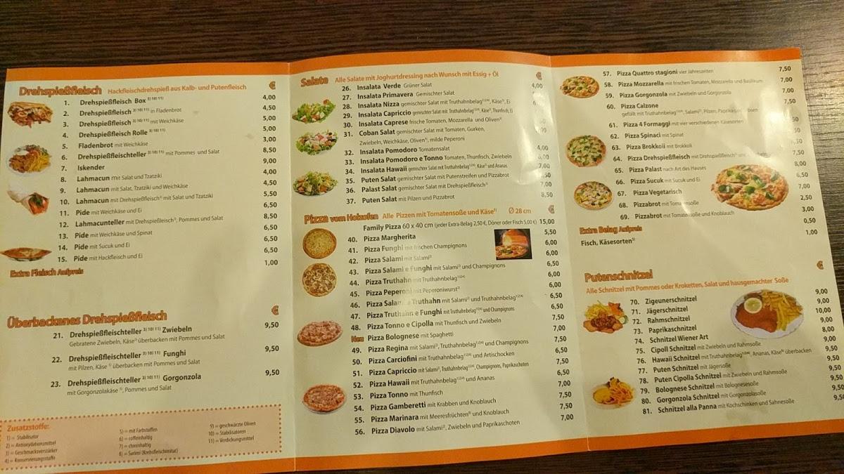 Menu at Palast Döner und Pizza, Limburg