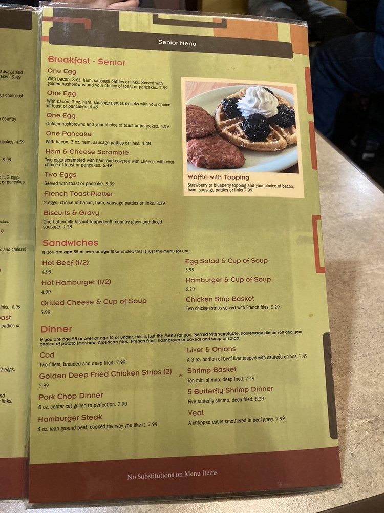Menu at Frieds Family Restaurant, Mandan