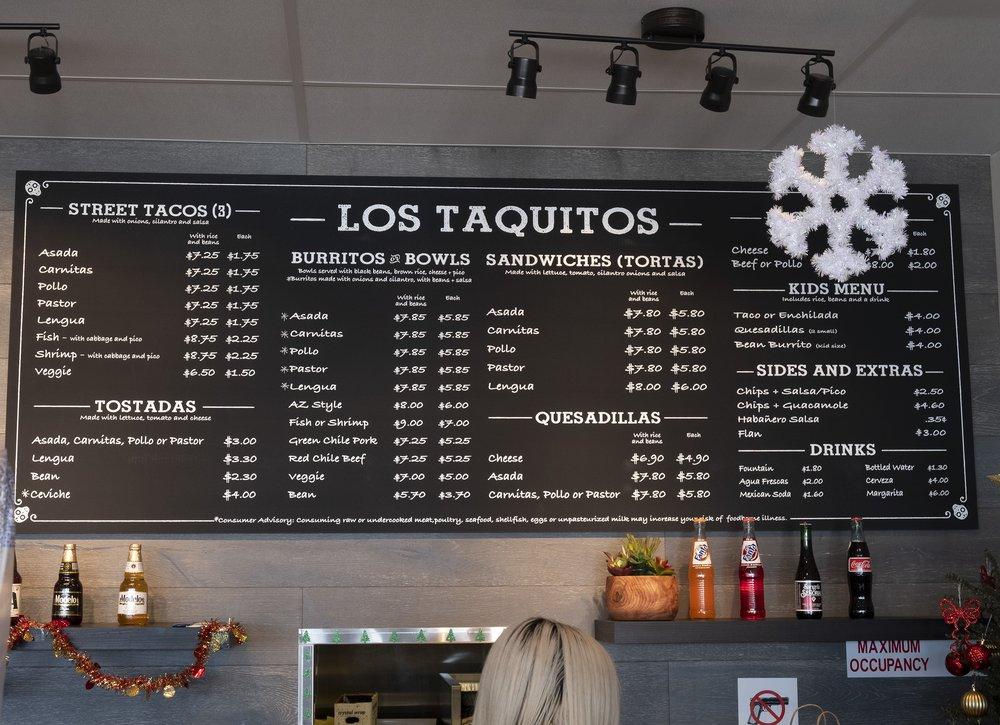 Menu at Los Taquitos restaurant, Phoenix, E Indian School Rd