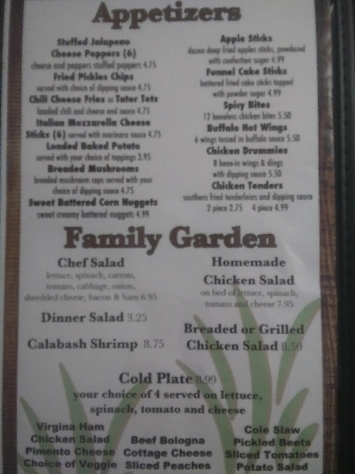 Menu at Cooksville Grill, LLC restaurant, Vale